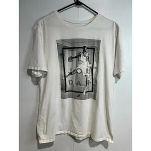 Jordan Hang Time T Shirt Mens Xl White Michael Jordan Jumpman Air Swoosh